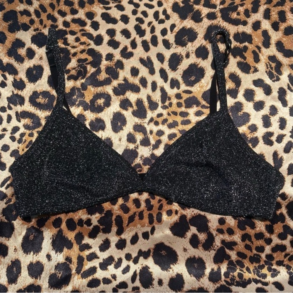 SHEIN Black Glittery Bra Top